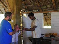 Lighting tradtional oil lamp on New Years day